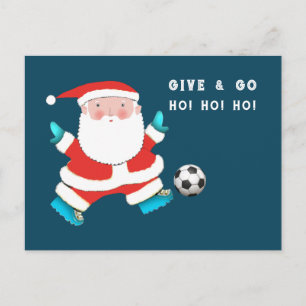 サッカーのクリスマス ホリデー ポストカード
