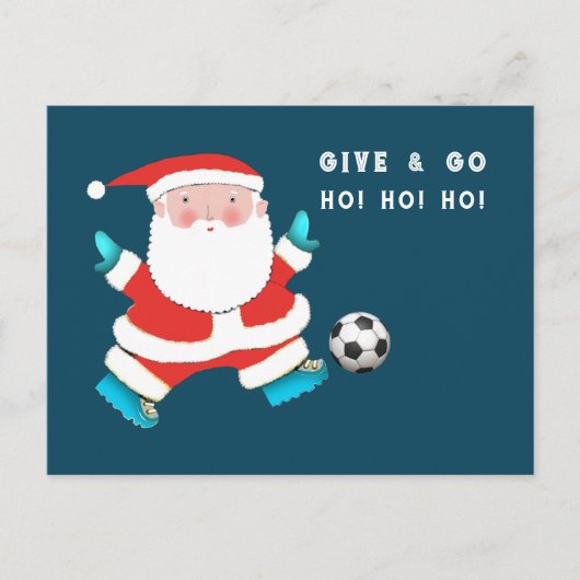 サッカーのクリスマス ホリデー ポストカード (正面)