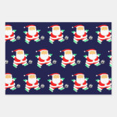 サッカーのクリスマス ラッピングペーパーシート (正面)