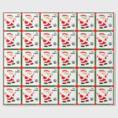 サッカーのクリスマス ラッピングペーパー (フラット)