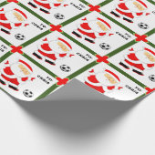 サッカーのクリスマス ラッピングペーパー (角)
