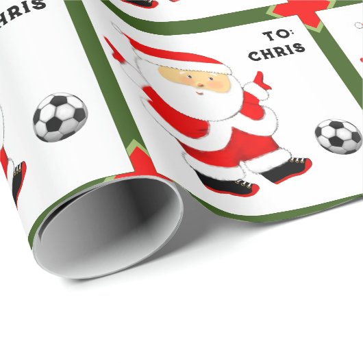 サッカーのクリスマス ラッピングペーパー (ロールコーナー)