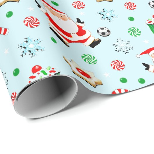 サッカーのクリスマス ラッピングペーパー (ロールコーナー)