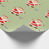 サッカーのクリスマス ラッピングペーパー (角)