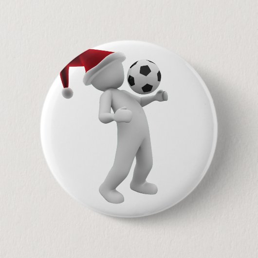 サッカーのクリスマス 缶バッジ (正面)