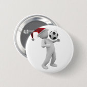 サッカーのクリスマス 缶バッジ (正面&裏面)