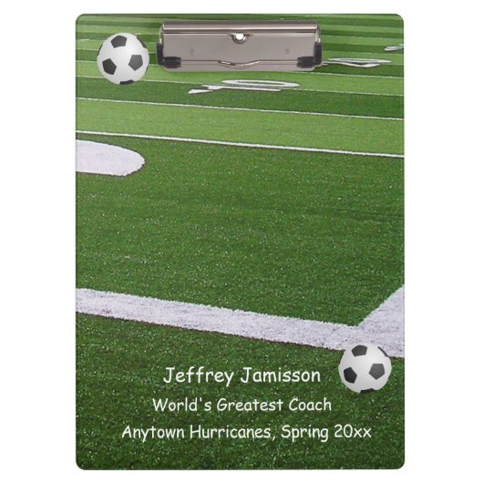 サッカーのクリップボード、世界で最も素晴らしいサッカーのコーチ クリップボード (正面)