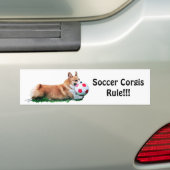 サッカーのコーギーの石!! バンパーステッカー (車上)
