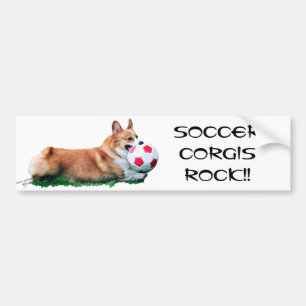 サッカーのコーギーの石!! バンパーステッカー