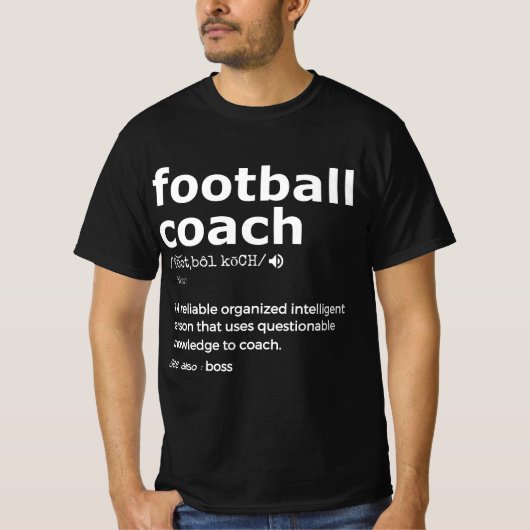 サッカーのコーチとコーチのギフトプレゼントのために Tシャツ (正面)