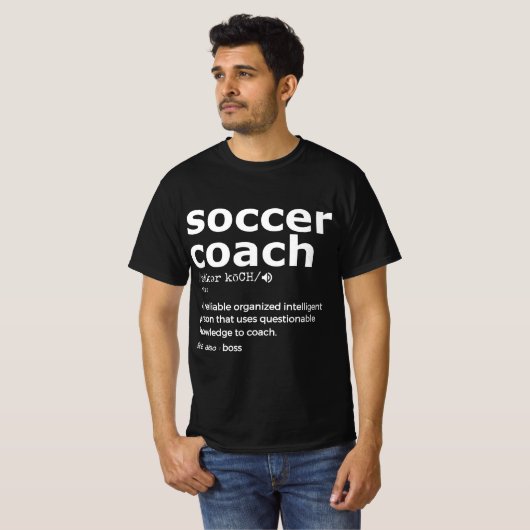 サッカーのコーチとコーチのプレゼントのために Tシャツ (正面フル)