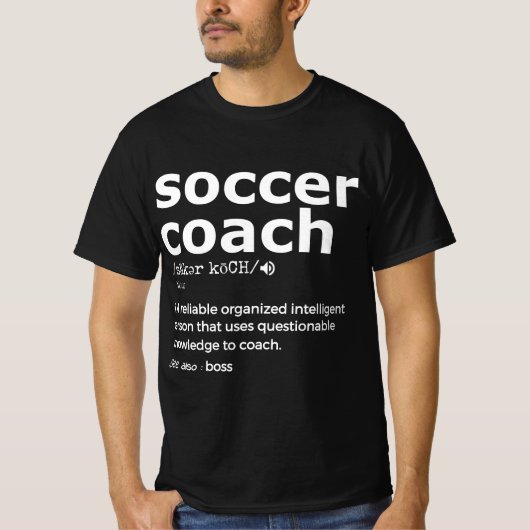 サッカーのコーチとコーチのプレゼントのために Tシャツ (正面)