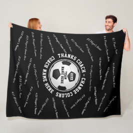 サッカーのコーチに立ち会って色と文字 フリースブランケット