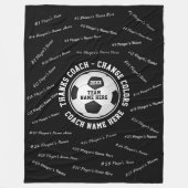 サッカーのコーチに立ち会って色と文字 フリースブランケット (正面)