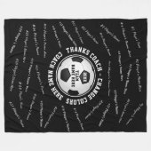 サッカーのコーチに立ち会って色と文字 フリースブランケット (正面(横))