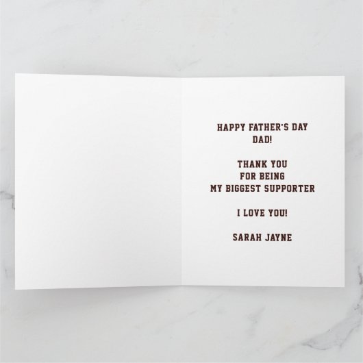 サッカーのコーチのための父の日カードパパ写真 カード (内部)