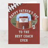 サッカーのコーチのための父の日カードパパ写真 カード (正面)