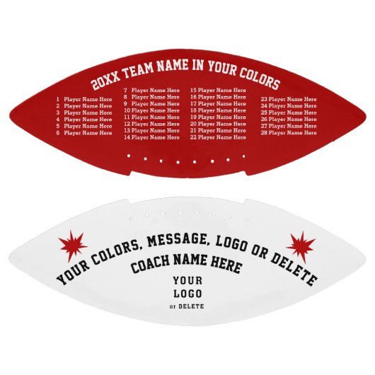 サッカーのコーチのための赤、白、および黒のプレゼント アメリカンフットボール (パネル)