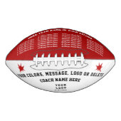 サッカーのコーチのための赤、白、および黒のプレゼント アメリカンフットボール (正面)