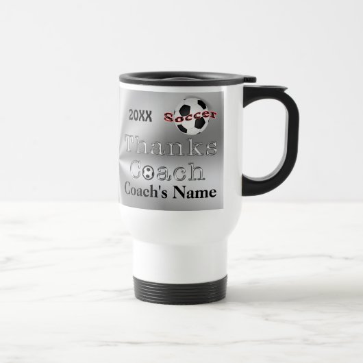 サッカーのコーチのギフトはステンレス鋼のマグ感謝していしています トラベルマグ (右)