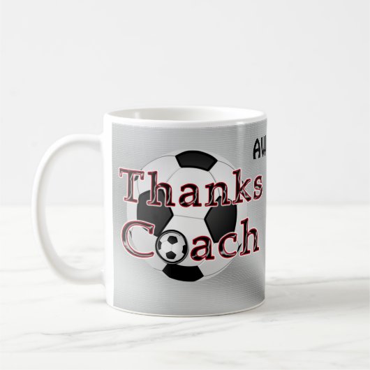 サッカーのコーチのギフトはマグ感謝していしています コーヒーマグカップ (左)