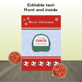 サッカーのコーチのクリスマスの休日のカスタム挨拶 シーズンカード