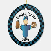 サッカーのコーチのクリスマスプレゼントと彼の名前 セラミックオーナメント (左)