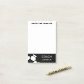 サッカーのコーチのパーソナライズで粋でモダンなスタイリッシュ ポストイット (デスク上)