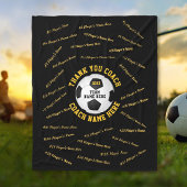 サッカーのコーチのプレゼント、すべてのプレイヤーの名前 フリースブランケット