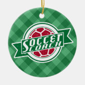サッカーのコーチの装飾 セラミックオーナメント (正面)