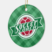 サッカーのコーチの装飾 セラミックオーナメント (左)