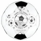 サッカーのコーチの黒白プレイヤー名ありがとう サッカーボール (正面)