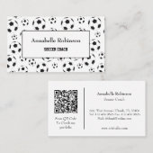 サッカーのコーチは白い黒の名刺をスポーツ 名刺 (正面/裏面)