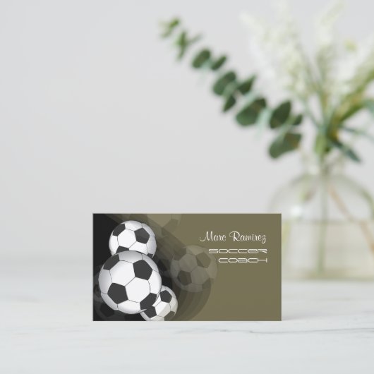サッカーのコーチやサッカーのお母さんがカードを呼ぶ 名刺 (スタンド正面)