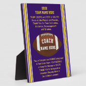 サッカーのコーチパープルへの贈り物、金ゴールド フォトプラーク (側面)