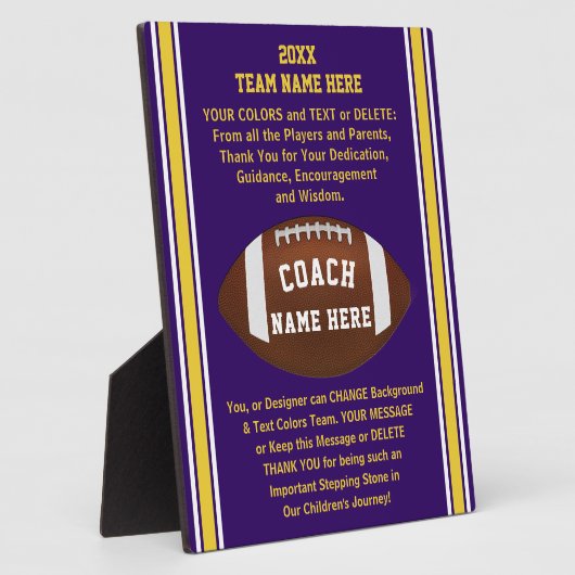 サッカーのコーチパープルへの贈り物、金ゴールド フォトプラーク (側面)