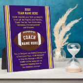 サッカーのコーチパープルへの贈り物、金ゴールド フォトプラーク (側面)
