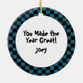 サッカーのコーチ現在の男性の漫画パーソナライズされた セラミックオーナメント (裏面)