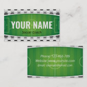 サッカーのコーチ選手グリーンフィールドモダンボールスポーツ 名刺 (正面/裏面)