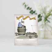 サッカーのコーチ青いストライプ白 ポストカード (スタンド正面)