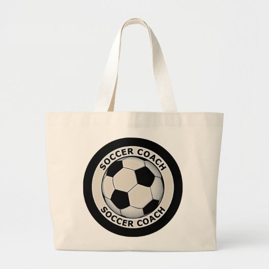 サッカーのコーチ ラージトートバッグ (正面)