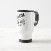 サッカーのコーチ(笛か球) トラベルマグ (正面右)