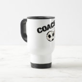 サッカーのコーチ(笛か球) トラベルマグ (正面左)