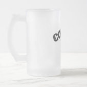 サッカーのコーチ(笛か球) フロストグラスビールジョッキ (左)