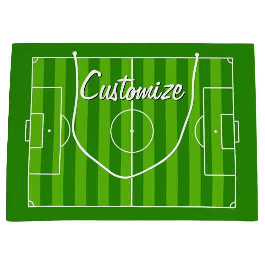 サッカーのコーチ/選手カスタムのチーム名/文字スポーツ ラージペーパーバッグ (正面)