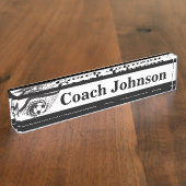 サッカーのコーチ| DIYの名前 デスクネームプレート (側面)
