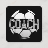 サッカーのコーチTシャツスポーツ素晴らしコーチング スクエア名刺 (裏面)