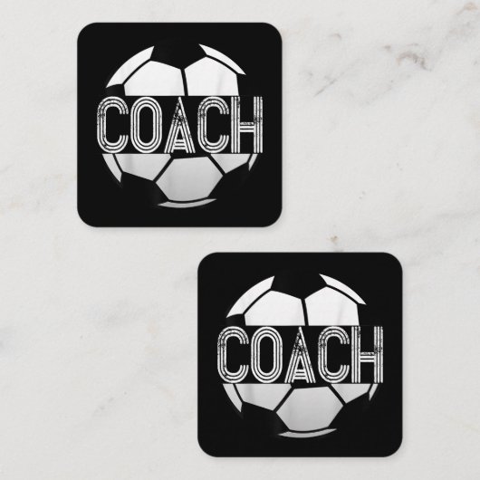 サッカーのコーチTシャツスポーツ素晴らしコーチング スクエア名刺 (正面/裏面)