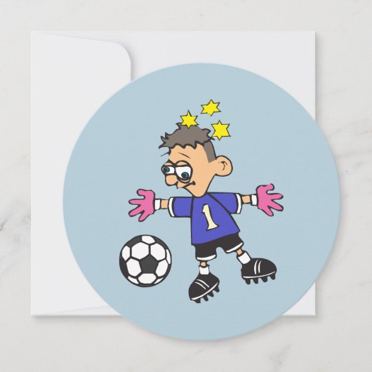 サッカーのゴールキーパーがボールをとりそこなう カード (正面)