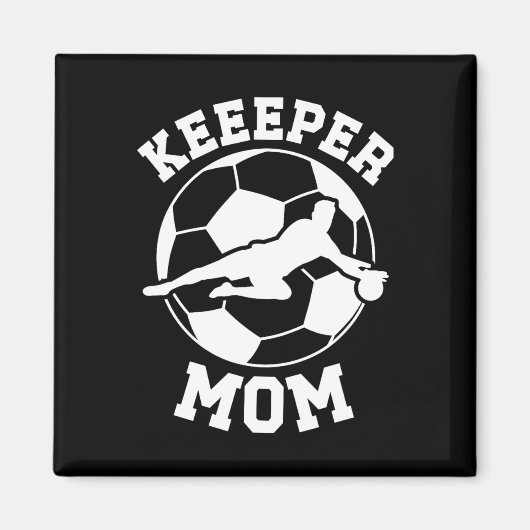サッカーのゴールキーパーのお母さん マグネット (正面)